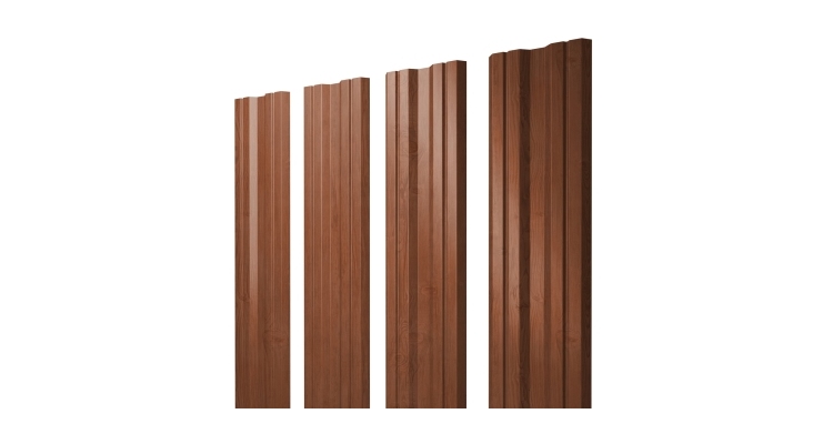 Штакетник Twin с прямым резом 0.45 Print Elite Rowan TwinColor