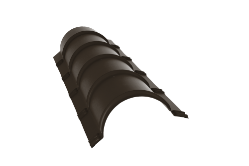 Планка конька полукруглого 0,5 Atlas X с пленкой RR 32 темно-коричневый (1,97м)
