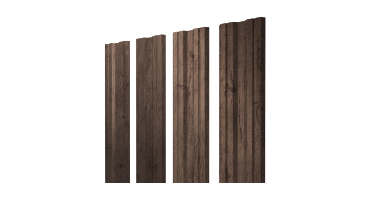 Штакетник Twin с прямым резом 0.45 Print Premium Almond Wood Fresh