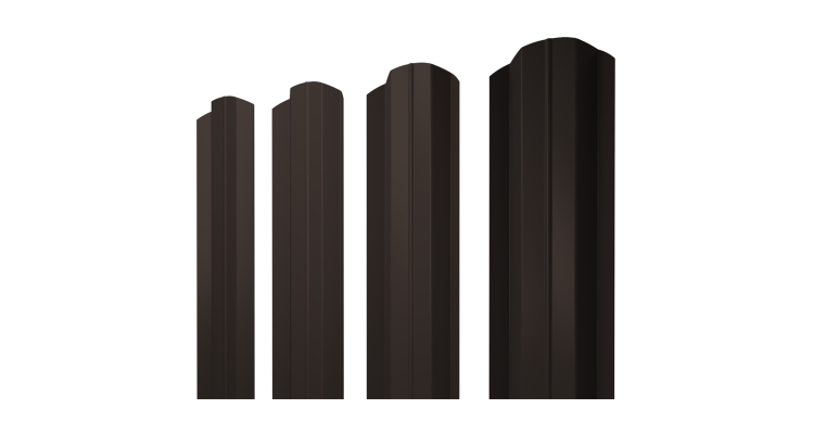 Штакетник М-образный В фигурный 0,45 Drap-double TX RR 32 темно-коричневый