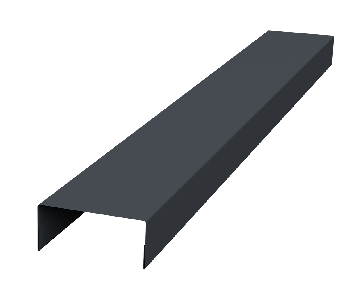 Ламель лицевая 125 забора жалюзи Texas стартовая/финишная для калиток и ворот 0.45 Drap ST с пленкой RAL 7024 мокрый асфальт