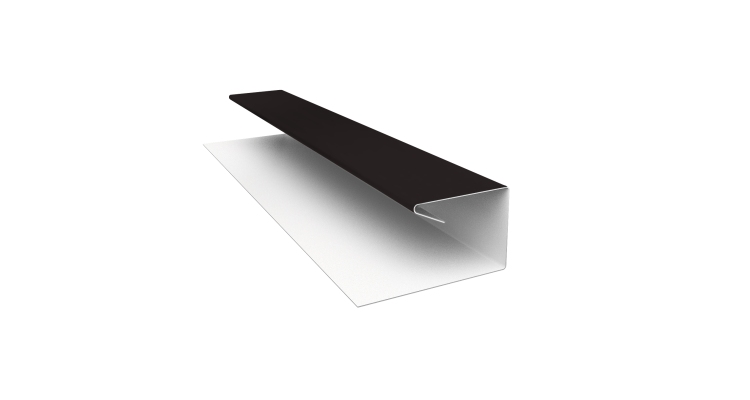 Планка П-образная завершающая сложная (КД) 0,5 Satin Matt RAL 9005 черный (3м)