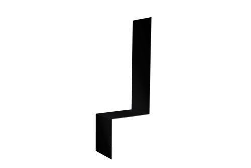 Планка примыкание боковое фальц 0,45 Drap RAL 9005 черный (2м)